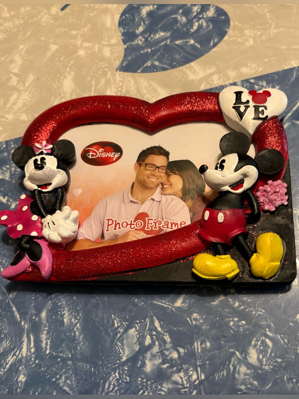 Disney Red Heart Love Frame with Minnie & Mickey Accents